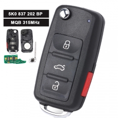 MQB Keyless Go Smart Remote Key 315MHz Fob for Volkswagen Jetta Passat 2017 2018 2019 FCCID: NBGFS93N P/N: 5K0837202BP