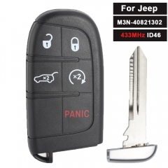 OEM / Aftermarket M3N-40821302 Smart Remote Key Fob 433MHz ID46 for for Jeep Grand Cherokee 2014-2021