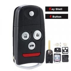 Flip Remote Key Case Shell Fob 4 Button Replacementfor Acura MDX RDX TSX TL ZDX