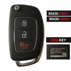 Original OEM 95430-1S011 / 95430-1S001 Flip Remote Key 3 Button 433MHz  4D60 80BIT for Hyundai HB20 OKA-866T