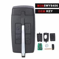 Smart Remote Key ASK 315MHz FOB 4 Button for Ford Lincoln FCC: M3N5WY8406