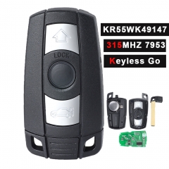 Keyless-Go 315MHz PCF7953 Chip Smart Remote Key 3 Button for BMW CAS3 3/5 Series X5 KR55WK49147