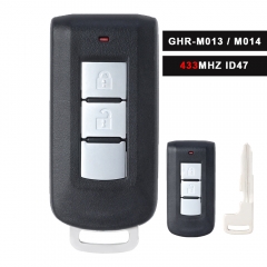 GHR-M013 GHR-M014 433MHz HITAG3 NCF2952X ID47 Chip 2 Button Smart Remote Key Fob for Mitsubishi