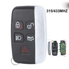 Smart Remote Key Fob 5 Button 315Mhz/433MHz for Jaguar XF XJ XK XE 2013-2017 - KOBJTF10A No Logo