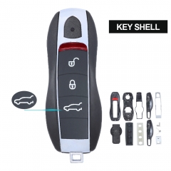 Black Smart Remote Key Shell 3 Button for Porsche SUV  HU162