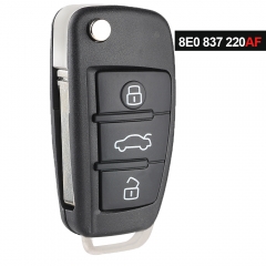 8E0 837 220AF Remote Key 3 Button For Audi Q7  433MHz 8E Car Key Fob