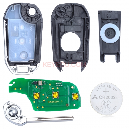 Ecusells-llave remota para coche, accesorio para Peugeot Partner 508 308  Expert, Citroen Dispatch C3 C4 Cactus, Fob 3B 433MHz 4A Chip HU83 VA2 Blade