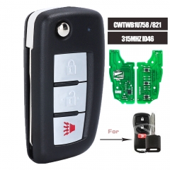 Upgraded Remote Key Fob 315MHz ID46 for Nissan & Infiniti FCC ID: KBRASTU15 or CWTWB1U758 or CWTWB1U82