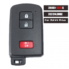 Board ID: 281451-0020 G Smart Remote Key 2+1 Button Fob 314.3MHz for Toyota RAV4 Prius 2015-2019 FCCID: HYQ14FBA