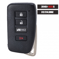 Board ID: 281451-0020 G Smart Remote Key 4 Button Fob 314.3MHz for Lexus GS350 GS450 ES350 ES300 2013-2020 FCCID: HYQ14FBA