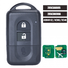 Smart Remote Key for Nissan Juke Navara Micra Xtrail Qashqai Duke 433MHz PCF7936 HITAG 2 ID46/4D60 P/N: 285E34X00A / 285E3EB30A, 285E34X00A / 285E3EB3