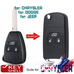 Modified Flip Remote Key Shell 3 Button For Chrysler Dodge PT Cruiser Seabring