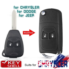 Modified Flip Remote Key Shell 2 Button For Chrysler Dodge 300C Calibre Nitro Voyager