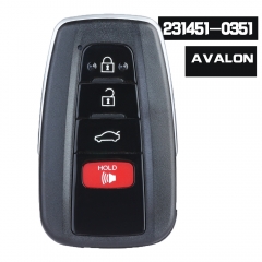 ID de la placa: 231451-0351 G Llave de coche sin llave remota inteligente de 4 botones 314,3 MHz para Toyota AVALON 2020 FCC ID: HYQ14FBC