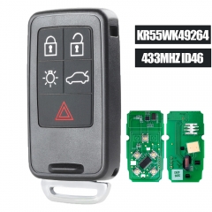 Llavero remoto de repuesto 5B 433MHz ID46 para Volvo S80 S60 V60 FCC: KR55WK49264