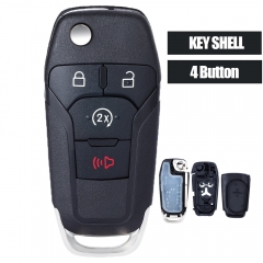 Flip Remote Car Key Shell Case 3+1 Button for Ford Fusion Edge Explorer 2013-2015 FCC ID: N5F-A08TAA (Shell Only)