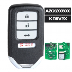 Smart Remote Key 433MHz Fob for Honda Civic 2016 2017 2018 2019 2020 FCCID: KR5V2X A2C92005000 72147-TBA-A01 72147-TBA-A02