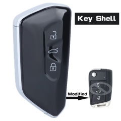 Modified Remote Key Shell Case Fob 3 Buttons for Volkswagen MQB Golf MK8 Polo Tiguan Skoda Superb Octavia SEAT Leon Ibiza HU66 / HU162