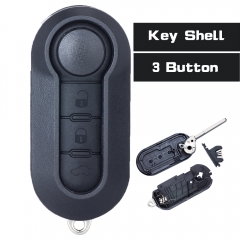 Flip Remote Key Shell Case Fob 3 Botón para Fiat 500 Panda Grande Punto Bravo Doblo