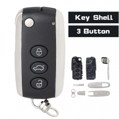 3 Button Replacement Folding Remote Key Shell for Bentley Bentley Continental GT GTC 2004-2016