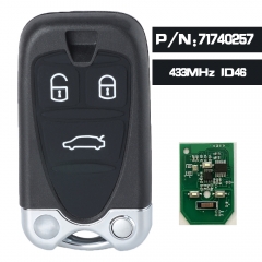 PN: 71740257 Smart Remote Key 3 Buttons 433MHz PCF7926 ID46 Chip for 2005 2006 2007 2008 2009 2010 2011 Alfa Romeo 159 Brera Spider