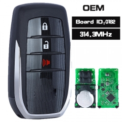 OEM Board ID: 0182 Smart Remote Key for Toyota HILUX INNOVA FORTUNER SW4 Keyless Entry Fob 312/314MHz/433MHz 8A Chip FCC ID: BM1ET