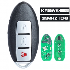 FCCID: KR55WK49622 Smart Remote Key Proximity Fob 3 Button 315MHz ID46 for Nissan Murano 2009 2010 2011 2012 2013