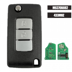 M6370B882 Flip Remote Key 2 Button 433MHZ ID46 Fob For Mitsubishi Pajero 2015 2016 2017 2018 2019 2020 2021
