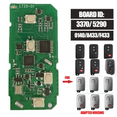 Lonsdor Universal Board ID: 5290/3370/0140/A433/F433 312/314.3MHz / 433MHz for Toyota Lexus Smart Key PCB Work for K518ISE KH100 Key Tool