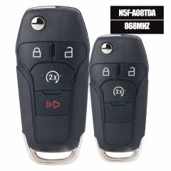 Aftermarket Flip Remote Key 868MHz PCF7945P/HITAG PRO 49 Chip Keyless FOB for Ford F150 250 2015-2020 FCCID: N5F-A08TDA, 357141-00302