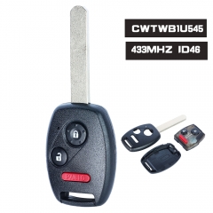 CWTWB1U545 Replacement Remote Key Fob for Honda Fit 08, Odyssey 2005 - 2010, Ridgeline 2006-2014