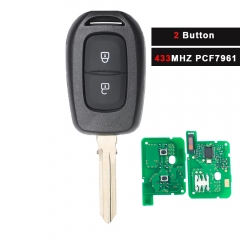 Remote Key Fob 2 Button 433MHz PCF7961 4A for Renault Duster Dokker Trafic Master 2013-2017