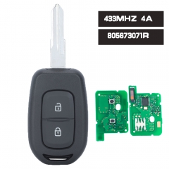 Mando a distancia con chip PCF7961 4A de 433MHz, 2 botones para Renault Duster Dokker Trafic Master 2013 2014 2015 2016 2017 998101619R, 805657288R, 8