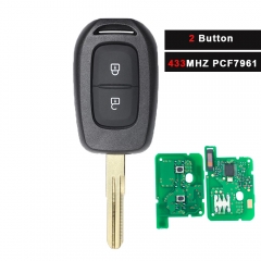 Mando a distancia Fob 2 botones 433MHz PCF7961M 4A para Renault Duster Dokker Trafic Master 2013-2017