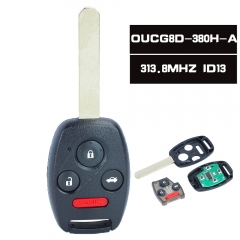 OUCG8D-380H-A 313,8 MHZ ID13/ID46 llave de coche remota con Chip 3 + 1 botón para Honda CR-V 2005 2006 , Accord 2003-2008