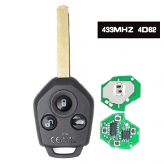 Remote Key Fob 3 Button 433MHz 4D62 for Subaru Subaru Forester Outback Liberty Impreza 2004-2010