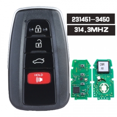 231451-3450 HYQ14FLA Llave remota inteligente 4 botones Fob 314.3MHz para Toyota Camry 2018-2023