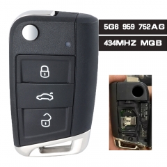 OEM 5G6 959 752 AG, 5G6959752AG Flip Remote Control Car Key With 3 Buttons 434MHz MQB ID49 Chip Keyless Go for Volkswagen VW Fob