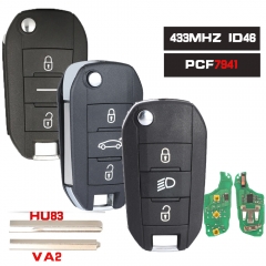 434MHZ ID46 PCF7941A Chip Flip Remote Smart Car Key for Citroen C3 C4 Cactus Hella for Peugeot 208 301 508 5008 Expert