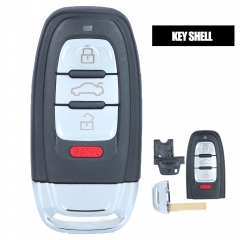 Smart Remote Key Shell Case Fob 4 Botón para Audi A3 A4 A5 A6 Q5 Q8 S4 Sin logotipo