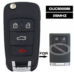 OUC6000066 Mando a distancia de repuesto para mando a distancia de 4 botones para Cadillac CTS 2008-2013