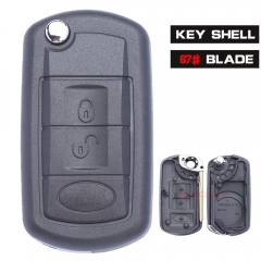 Flip Remote Key Shell 3 Buttons for Land Rover 67# Blade
