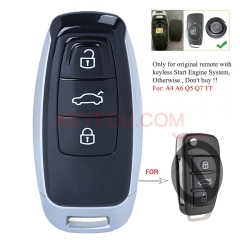 Upgraded Remote Key Shell Case Fob 3 Buttons for Audi A4 A6 Q7 TT 2018 2019