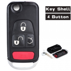 Flip Remote Key Shell 3+1 Button for Mercedes-Benz C E ML S HU39 Blank Blade