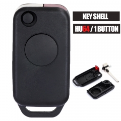 Remote Car Key Shell Case 1 Button for Mercedes-Benz C E ML S HU64 Blank Blade