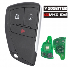 FCCID: YG0G21TB2 ,  PN : 13541567 Smart Key 3 Button ASK 434MHz ID49 Chip HU100 for Buick Envision 2021 2022