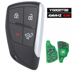 FCCID: YG0G21TB2 ,  PN : 13548441 Smart Key 3 Button ASK 434MHz ID49 Chip HU100 for Chevrolet Silverado 2022