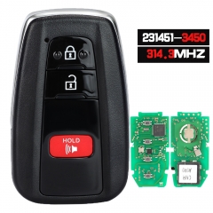 Board ID: 231451-3450 HYQ14FLA Smart Remote Key 2+1 Button Fob 314.3MHz for Toyota RAV4 2021 2022