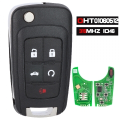 OHT01060512 Remote Key Fob 5 Button 315MHz ID46 for For 2010 2011 2012 2013 2014 2015 2016 Chevrolet Cruze Equinox