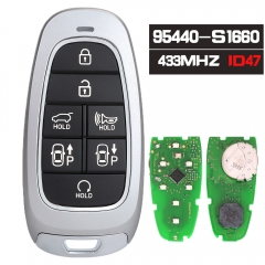 95440-S1660 Keyless Go Smart Remtoe Key 433MHz ID47 Chip 7 botones Fob para Hyundai Santa Fe 2023